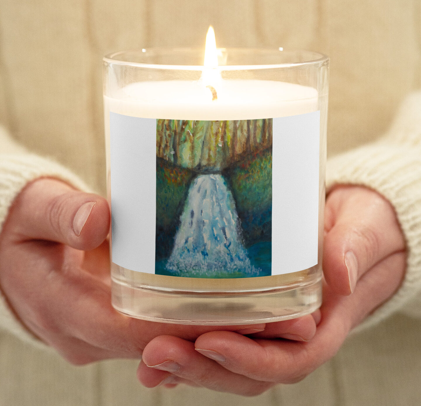 Waterfall Candle glass jar soy wax candle