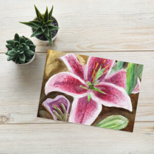 beautiful lily greeting card