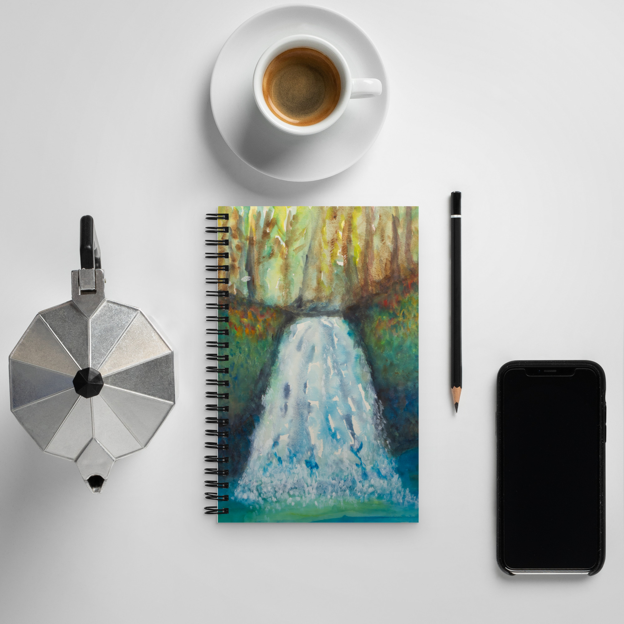 watercolor waterfall spiral notebook watercolor waterfall spiral notebook