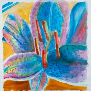 royal blue lily watercolor